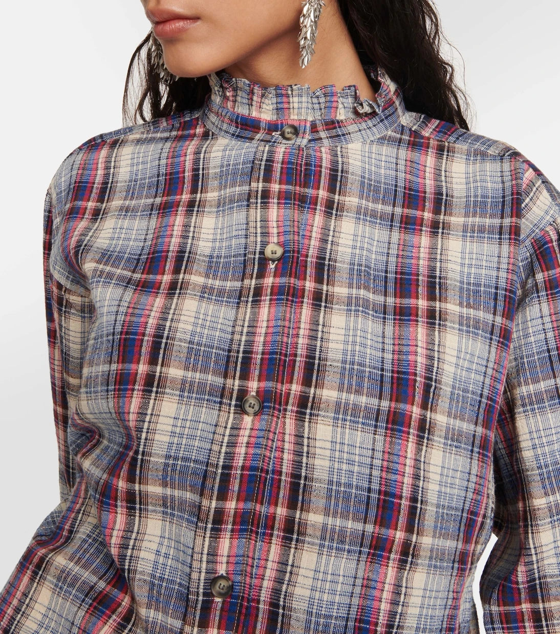 Marant Etoile - Saoli checked cotton and linen shirt