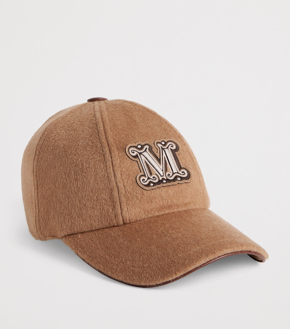 Beige Cashmere Monogram Baseball Cap