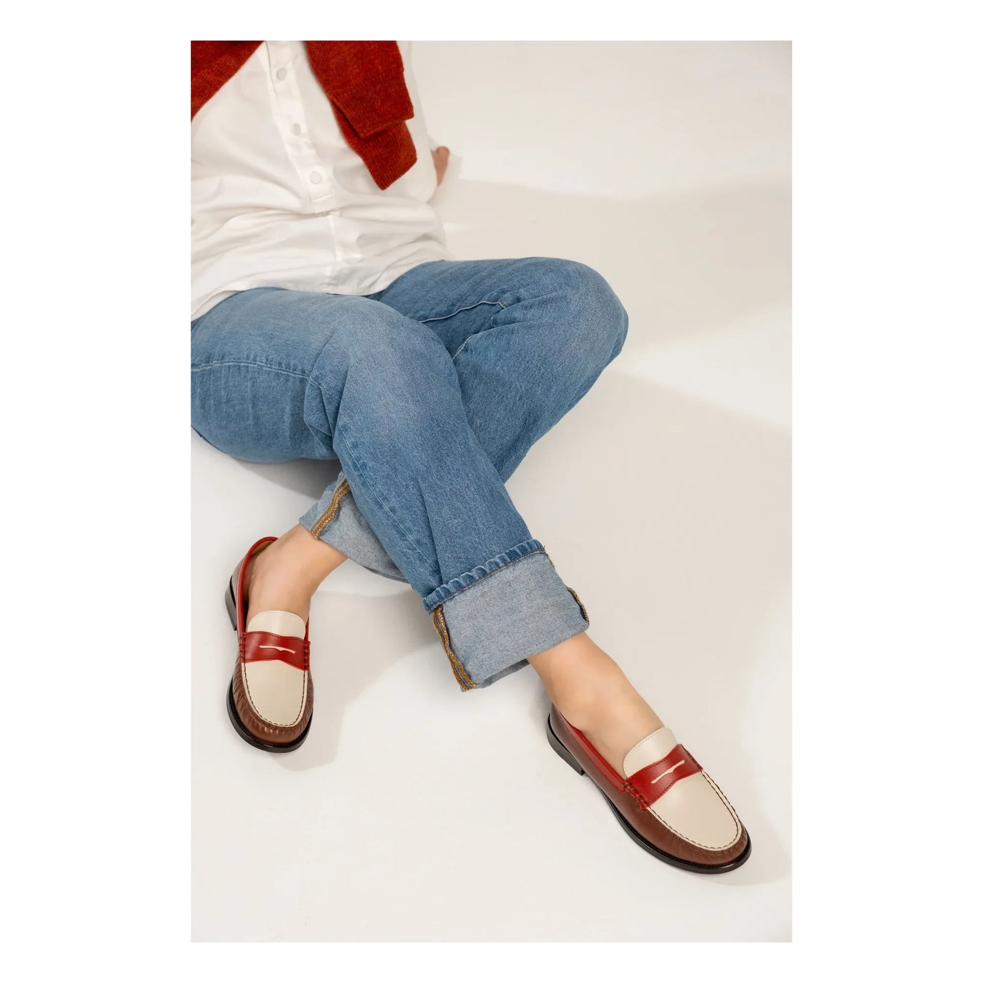 Lachoix - Penny Tricolor Loafers | Brown