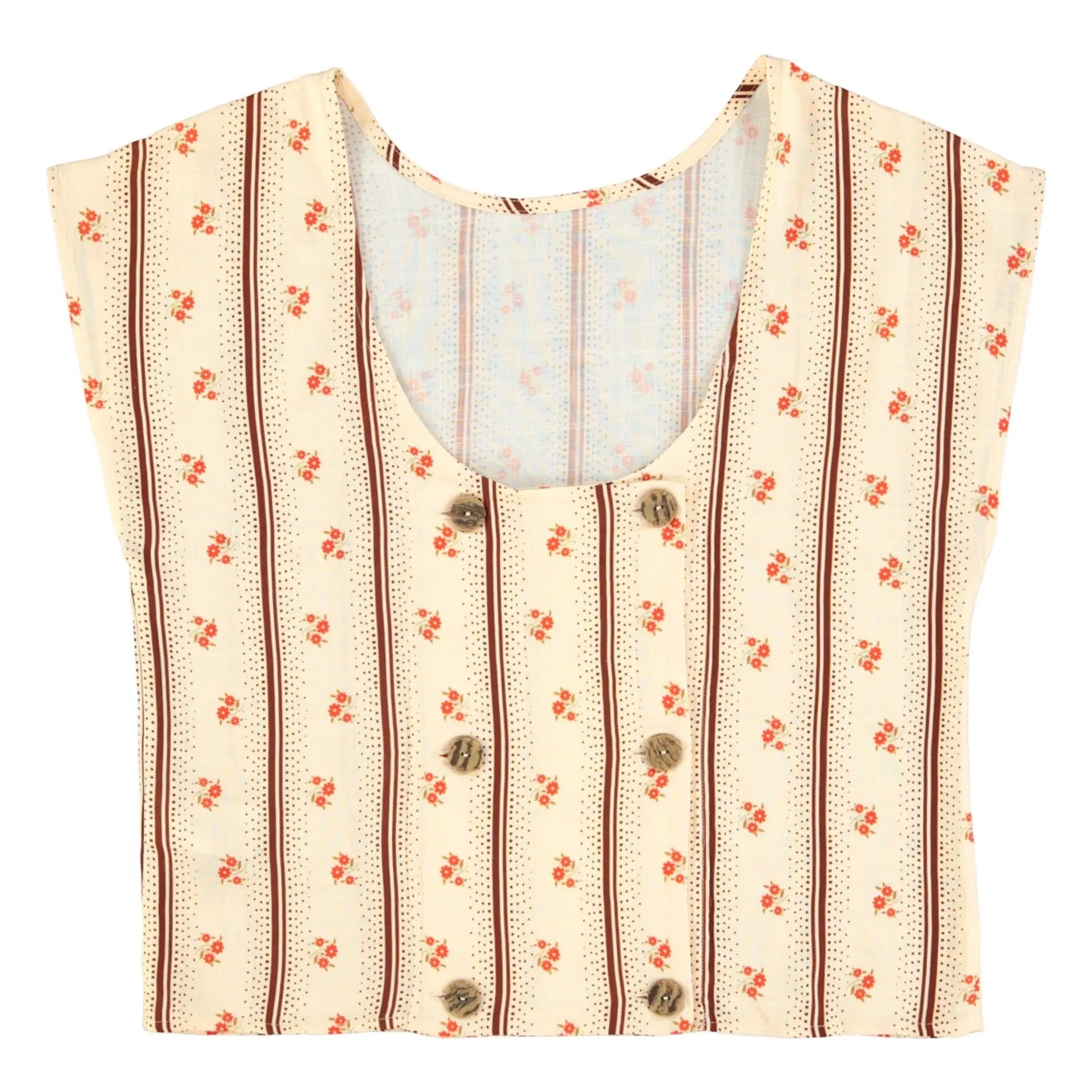 Sisters Department - Floral sleeveless blouse | Ecru