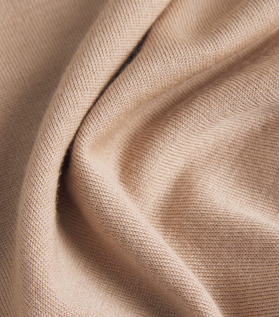 Eleventy Beige Wool Crew-Neck Long-Sleeve Top