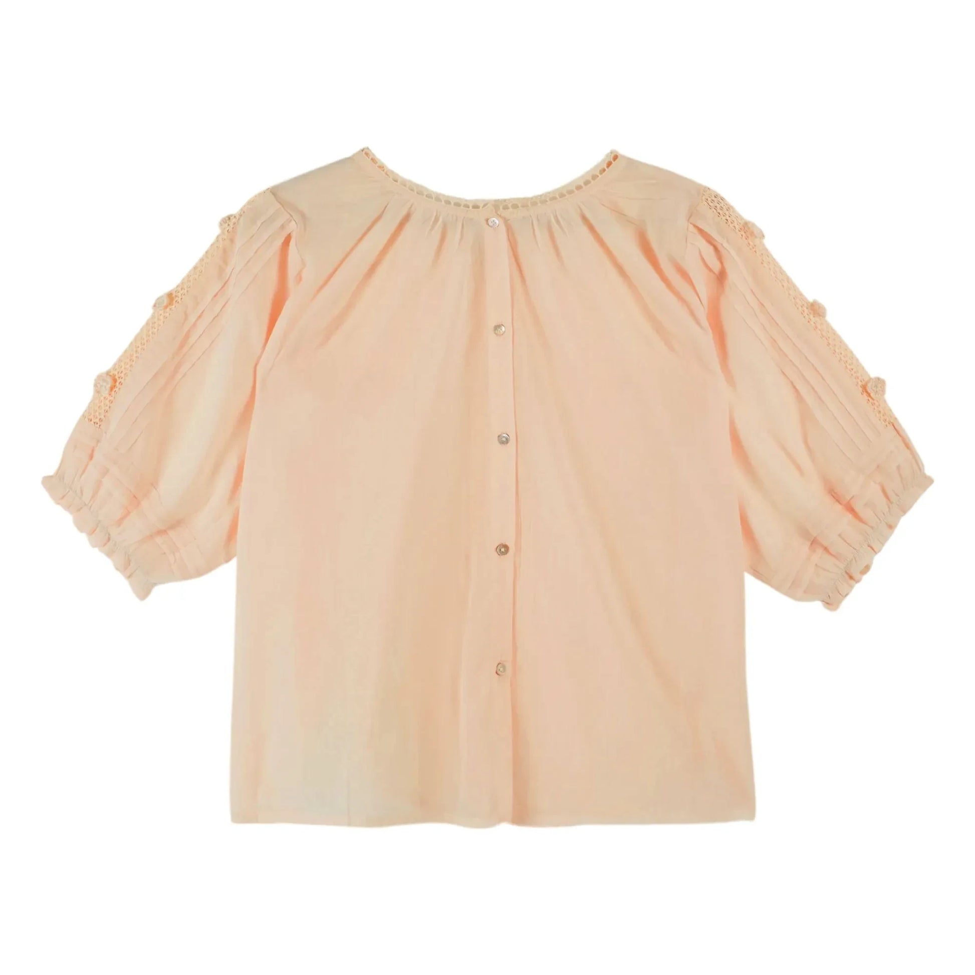Emile et Ida - Cotton Embroidered Blouse | Apricot