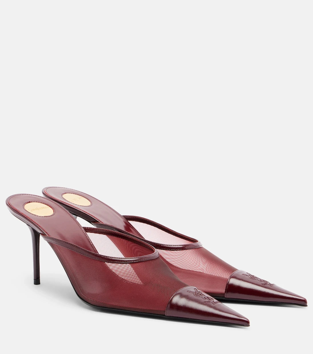 Saint Laurent - Renée mesh and leather mules