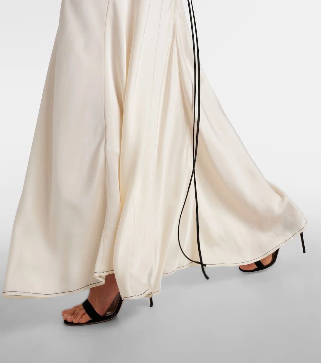Victoria Beckham - Gathered open-back crêpe satin gown