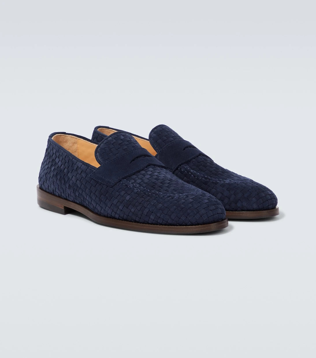 Brunello Cucinelli - Woven suede penny loafers