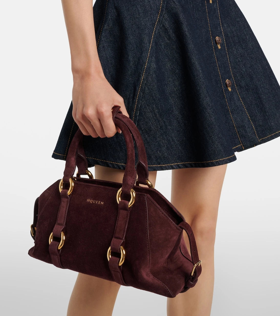 McQueen - Farringdon Small suede tote bag