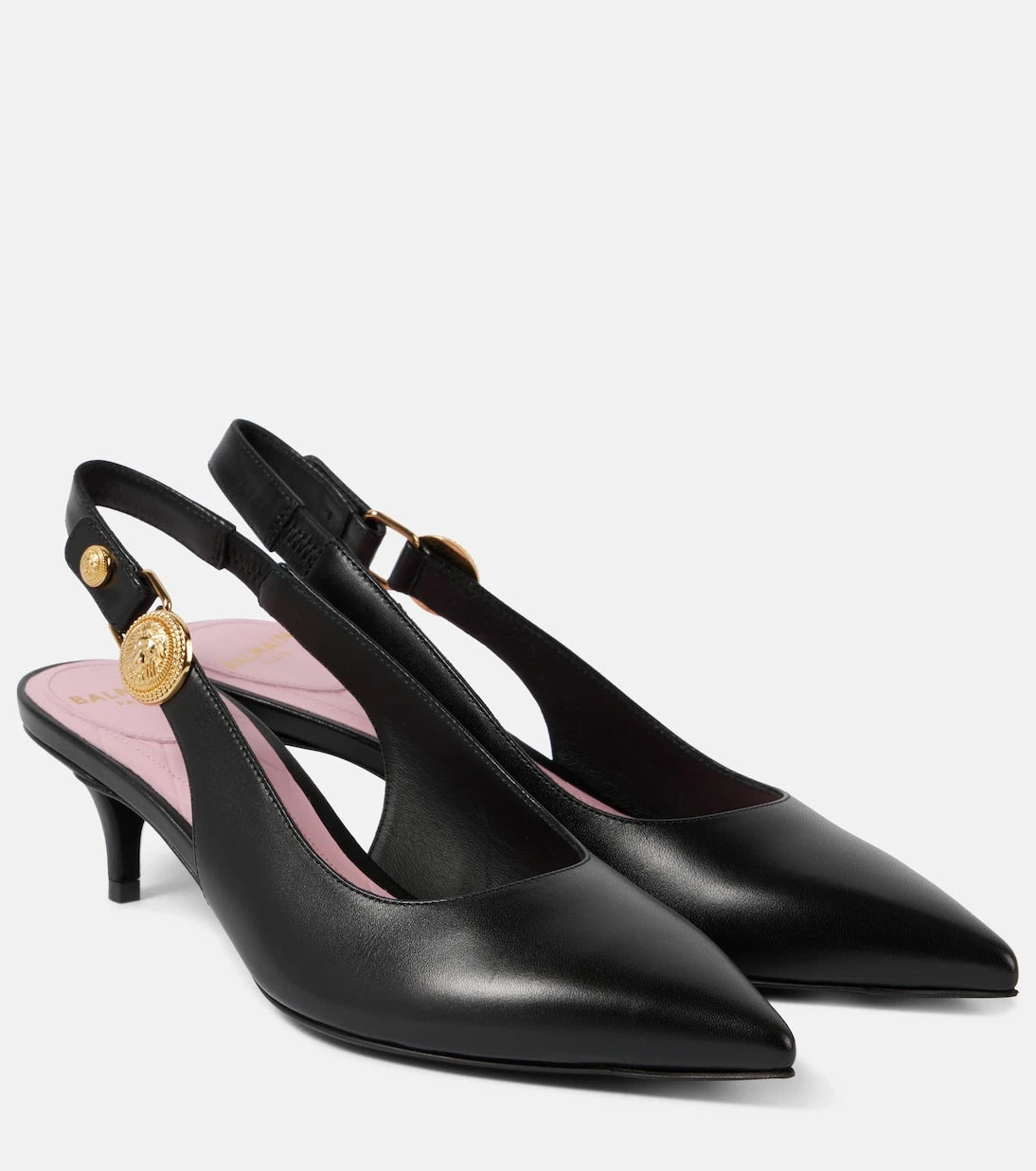 Balmain - Medusa '95 leather slingback pumps