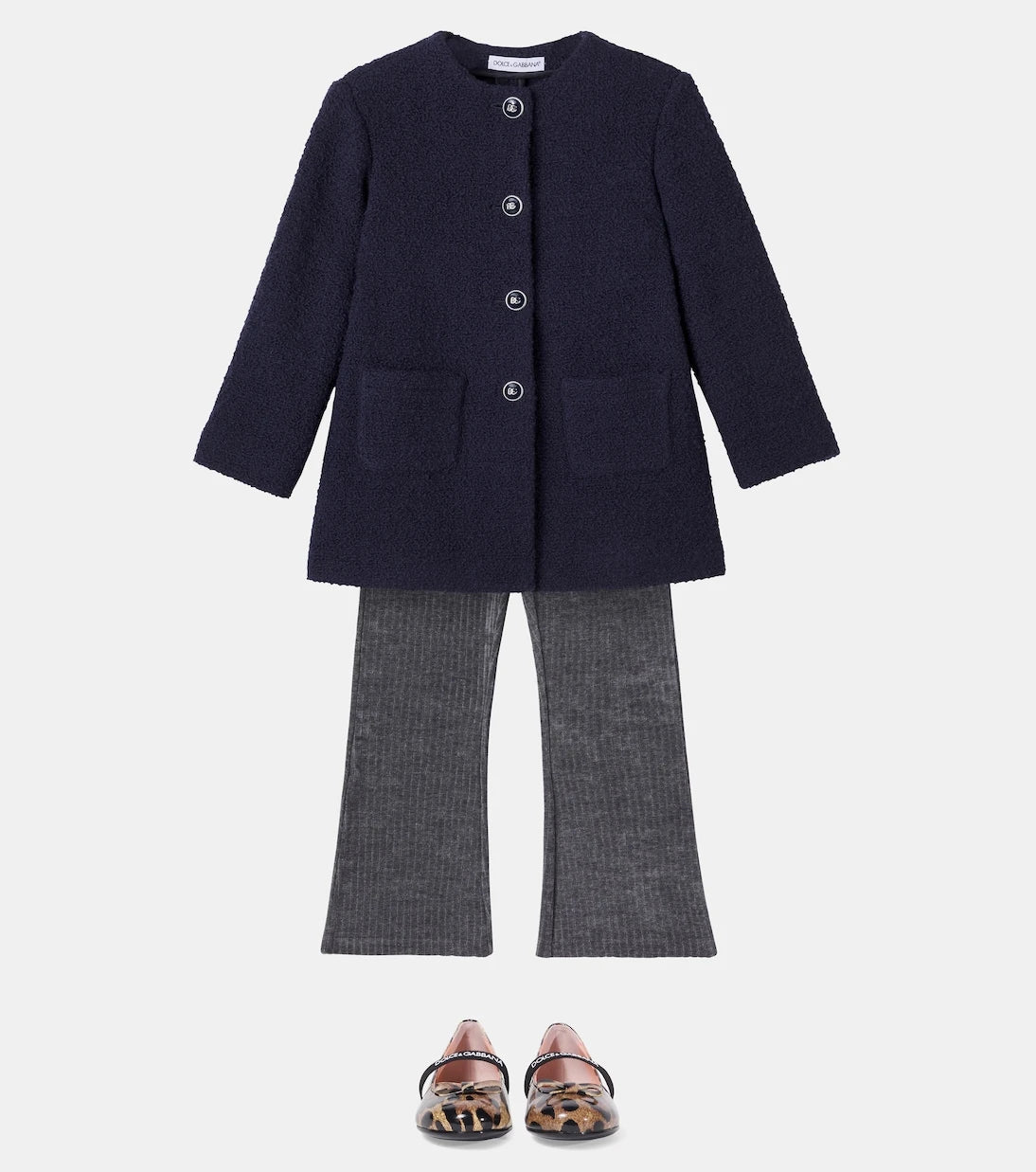 Dolce&Gabbana Kids - DG wool-blend bouclé coat
