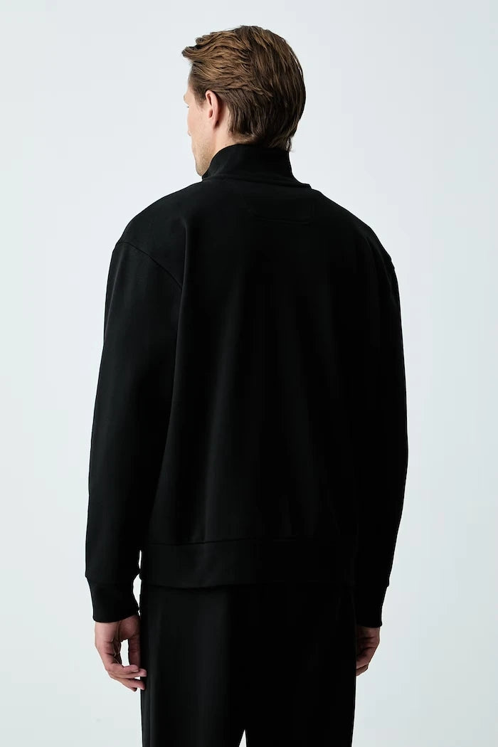 BOSS Green Erkek Pamuklu Fermuarlı Sweatshirt SW_Collar Full Zip