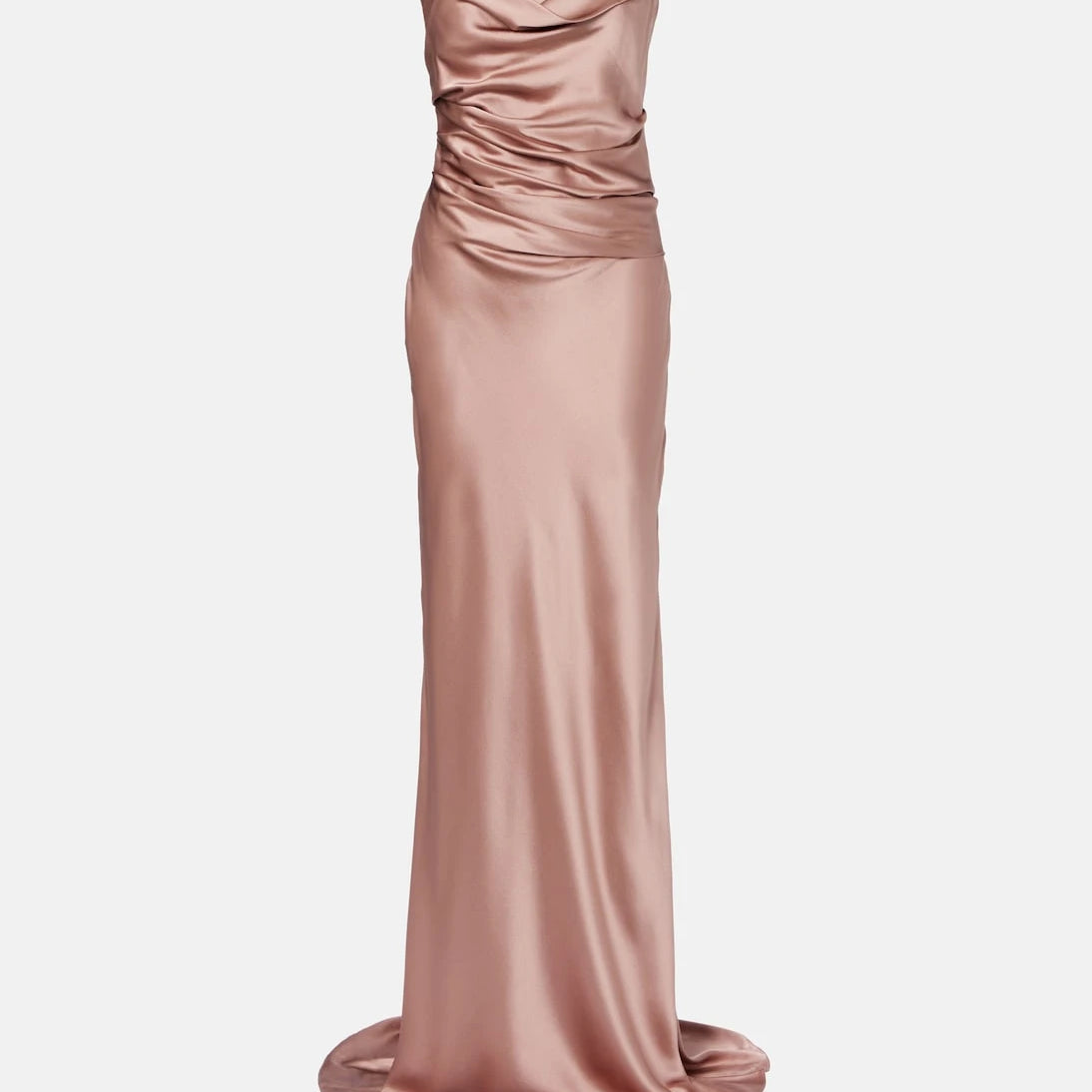 The Sei - Ruched strapless silk satin corset dress