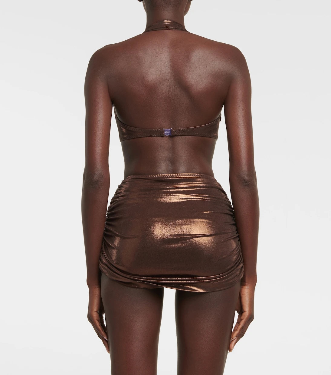 Norma Kamali - Bill metallic bikini top