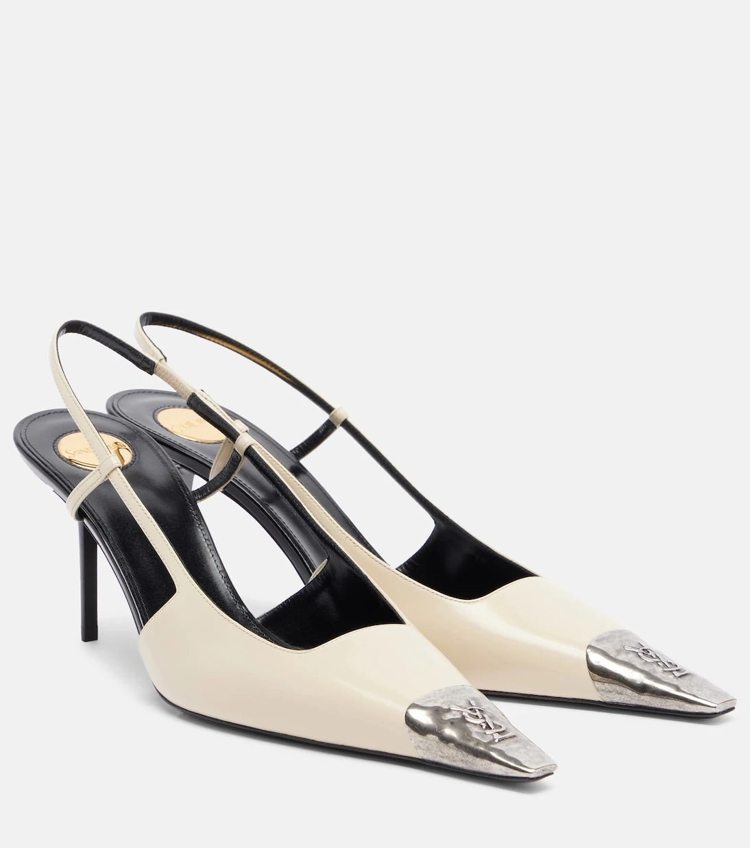 Saint Laurent - Jeanne leather slingback pumps