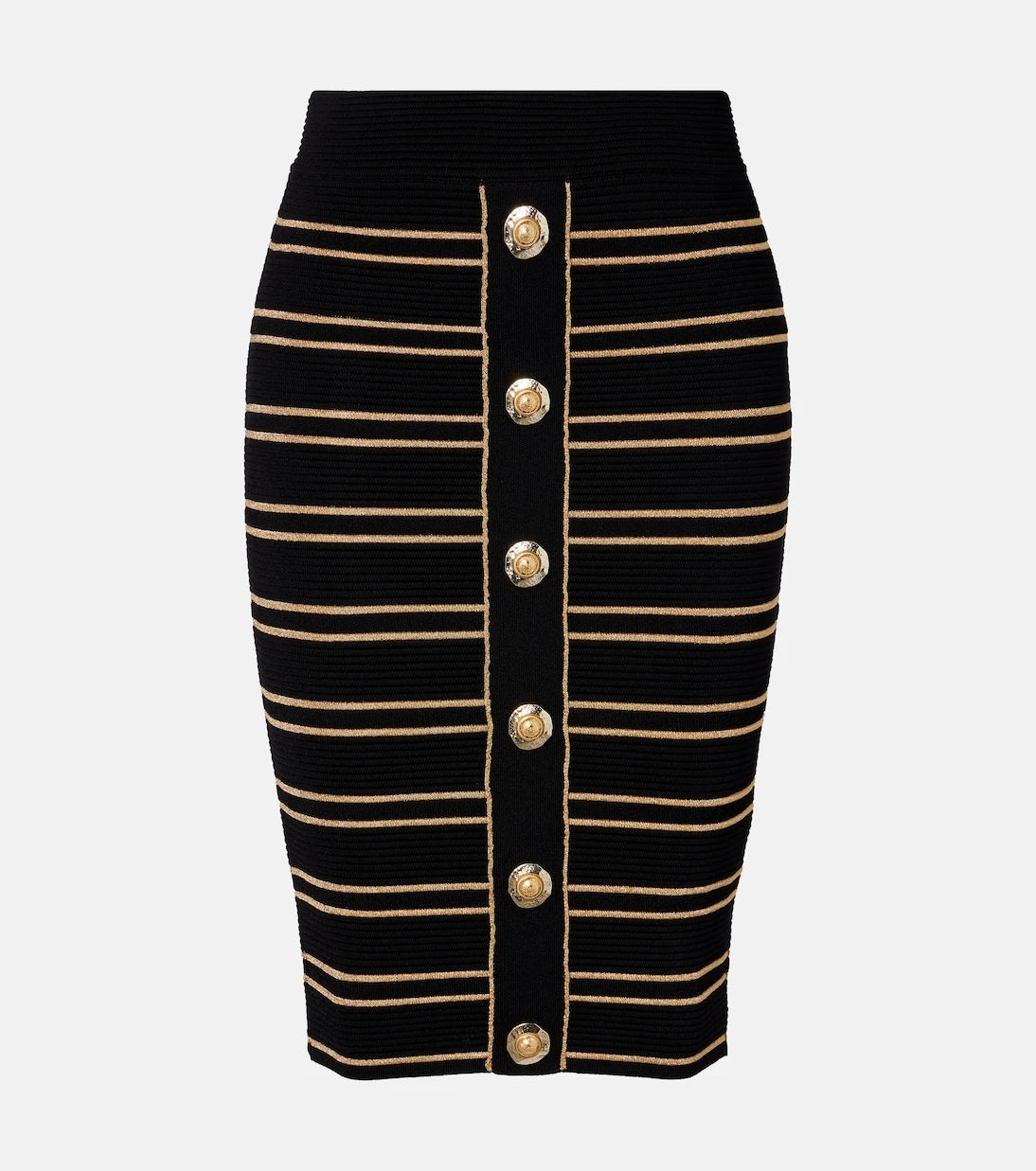 Balmain - Ribbed-knit striped miniskirt