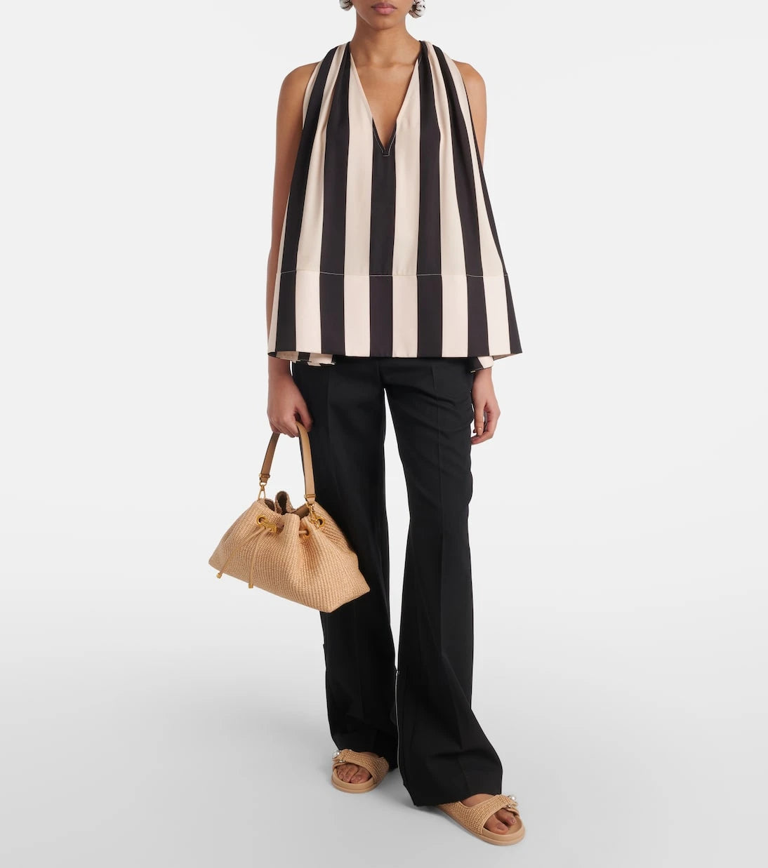Jimmy Choo - Cinch M raffia shoulder bag