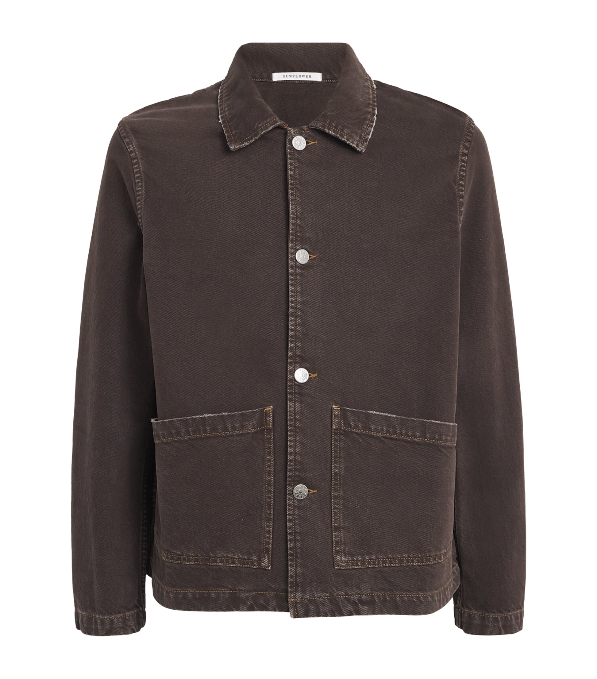 Sunflower Brown Garment-Dyed Worker Denim Jacket