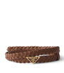 Brown Nappa Leather Braided Belt