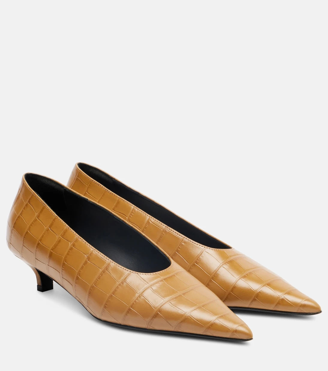 Toteme - 35 Croc-effect leather pumps
