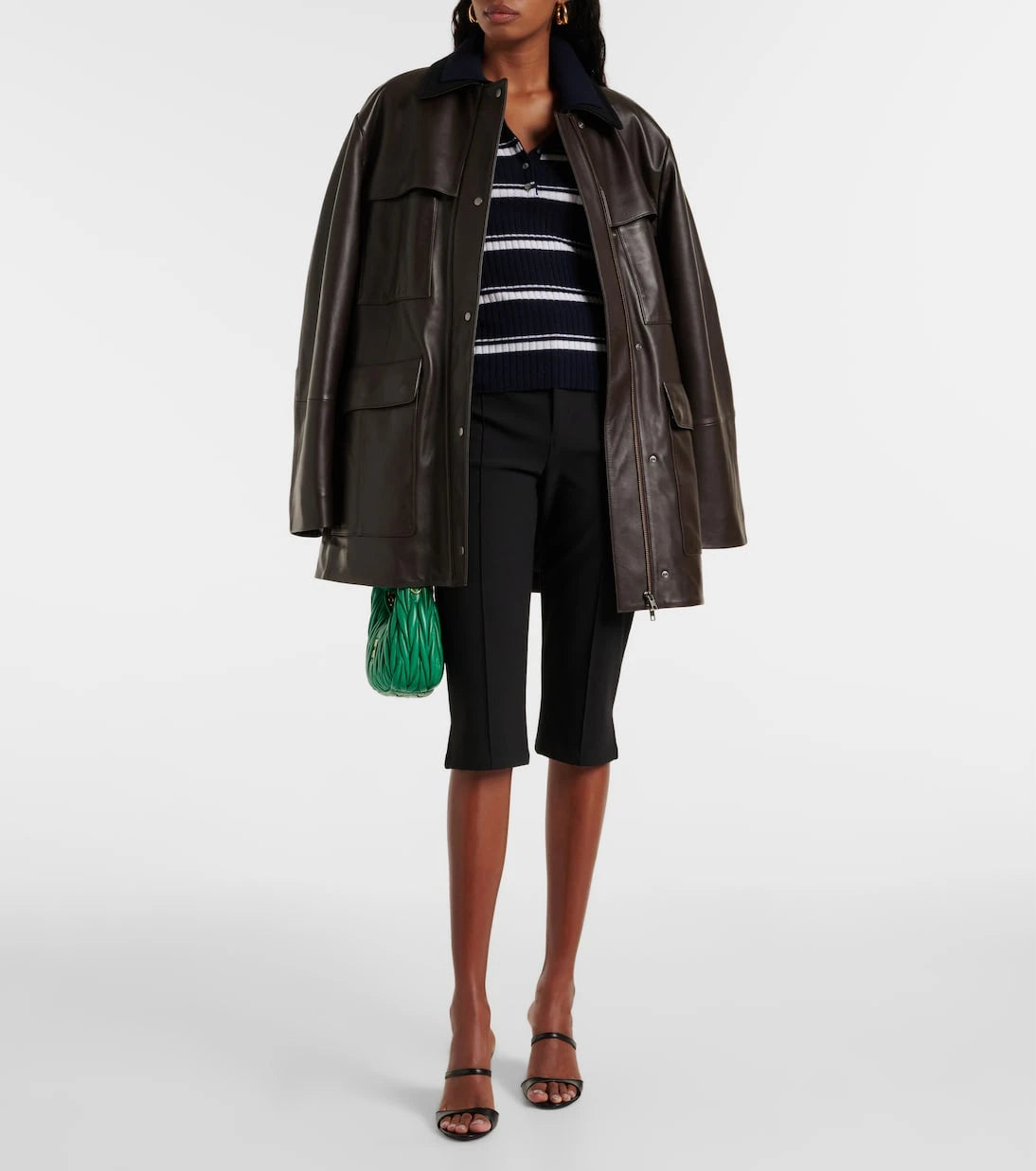 Vince - Striped cashmere and silk polo sweater