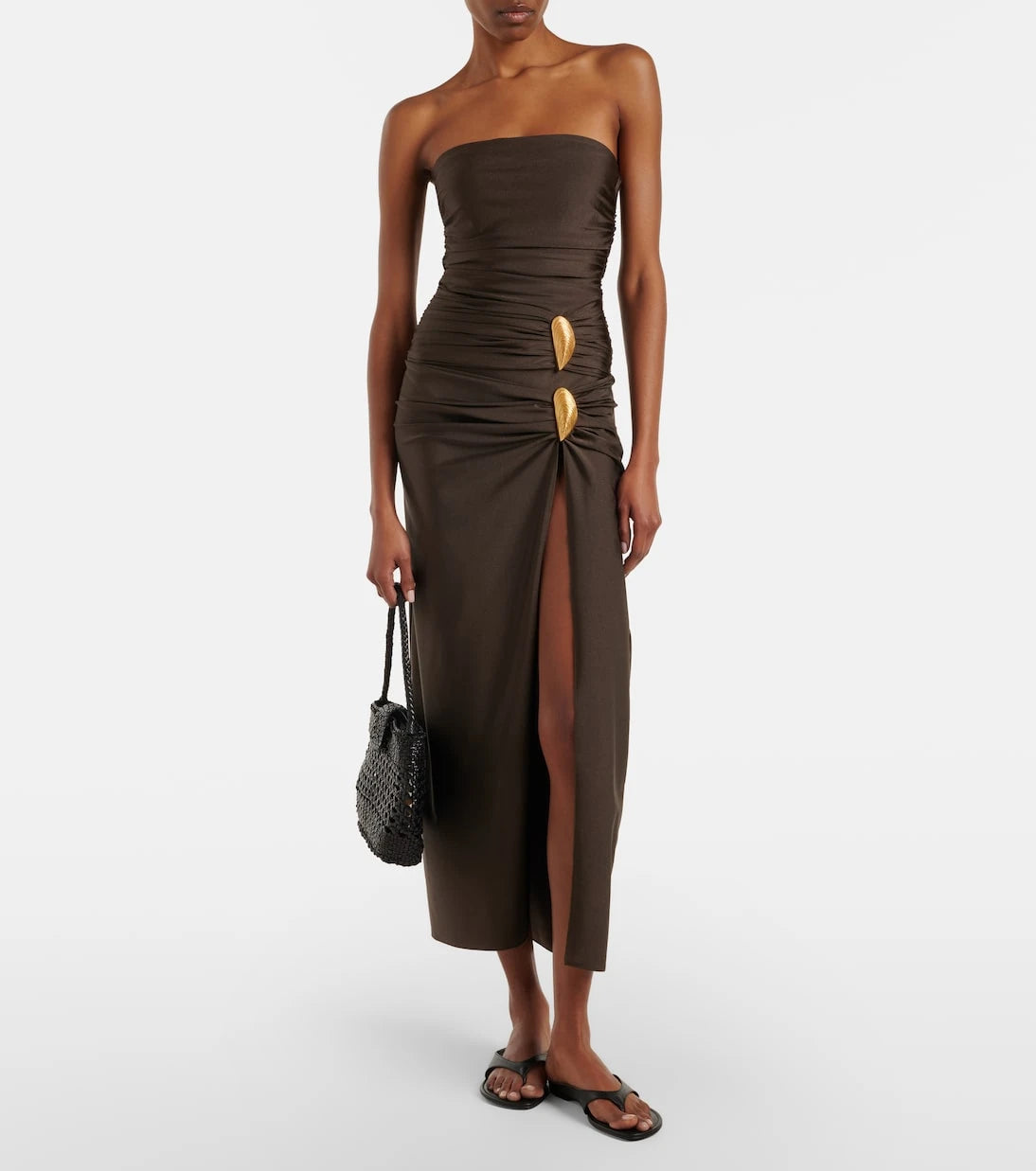 Simkhai - Eiana appliqué ruched midi skirt