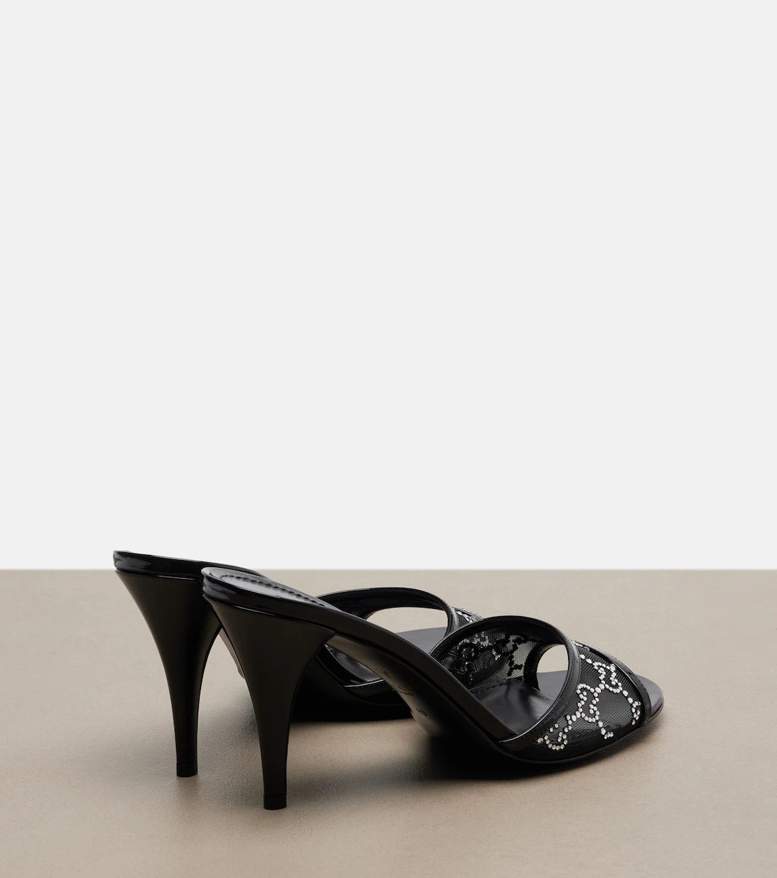 Gucci - Erin GG embellished leather-trimmed mules