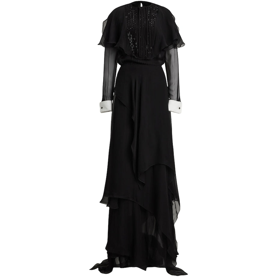 Silk Chiffon Emala Evening Dress