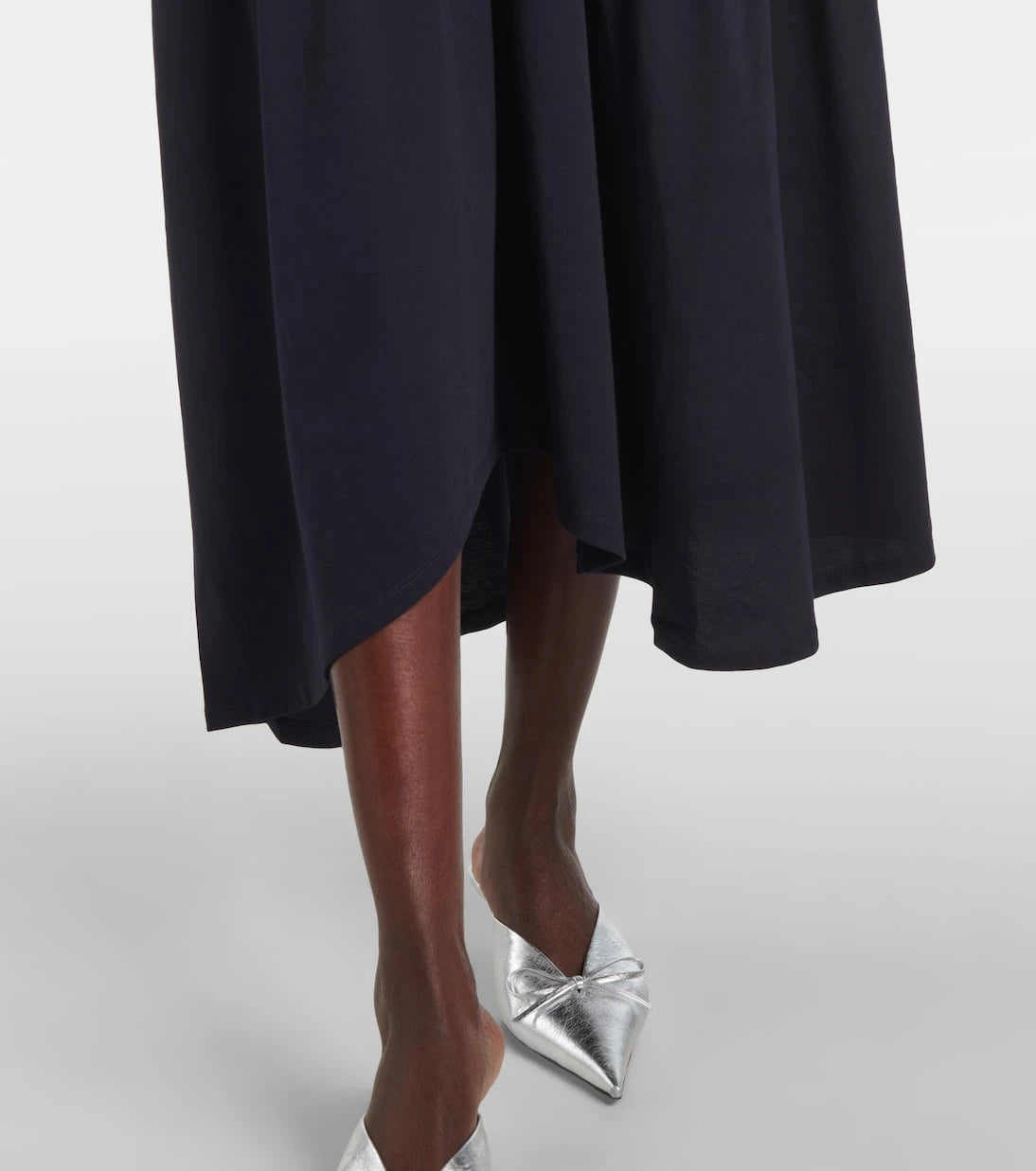 Frame - Gathered paneled cotton midi dress