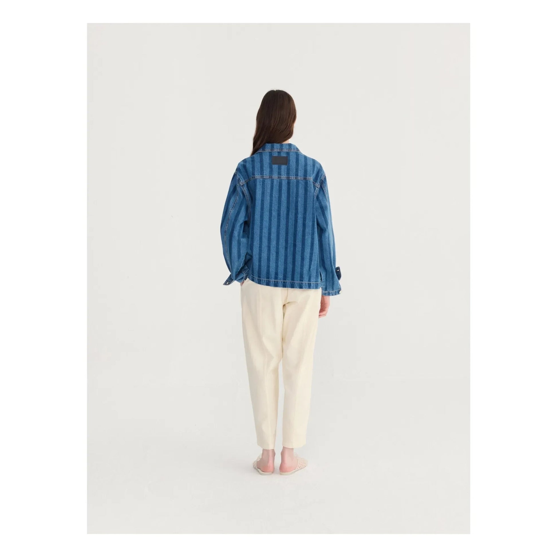 Bobo Choses - Denim Stripes Organic Cotton Jacket | Blue