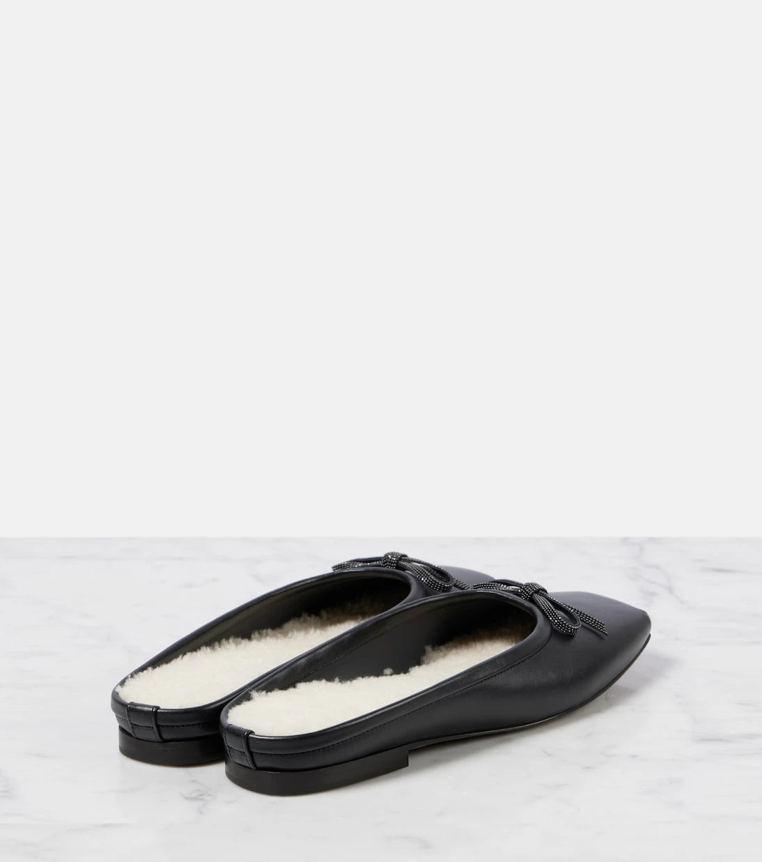 Brunello Cucinelli - Monili shearling-lined leather mules