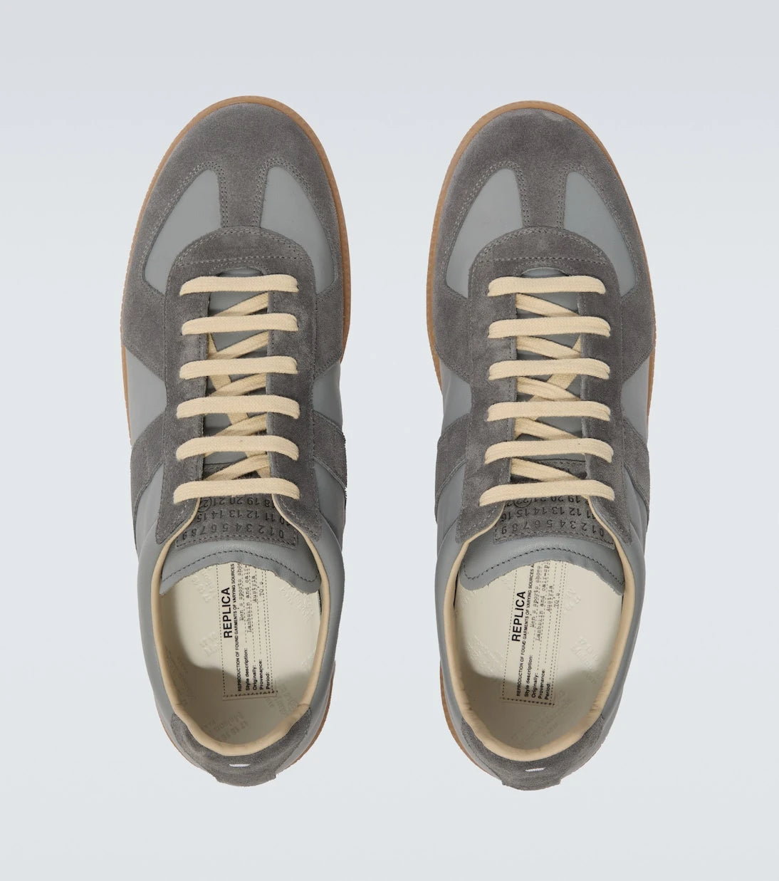Maison Margiela - Replica leather-trimmed suede sneakers