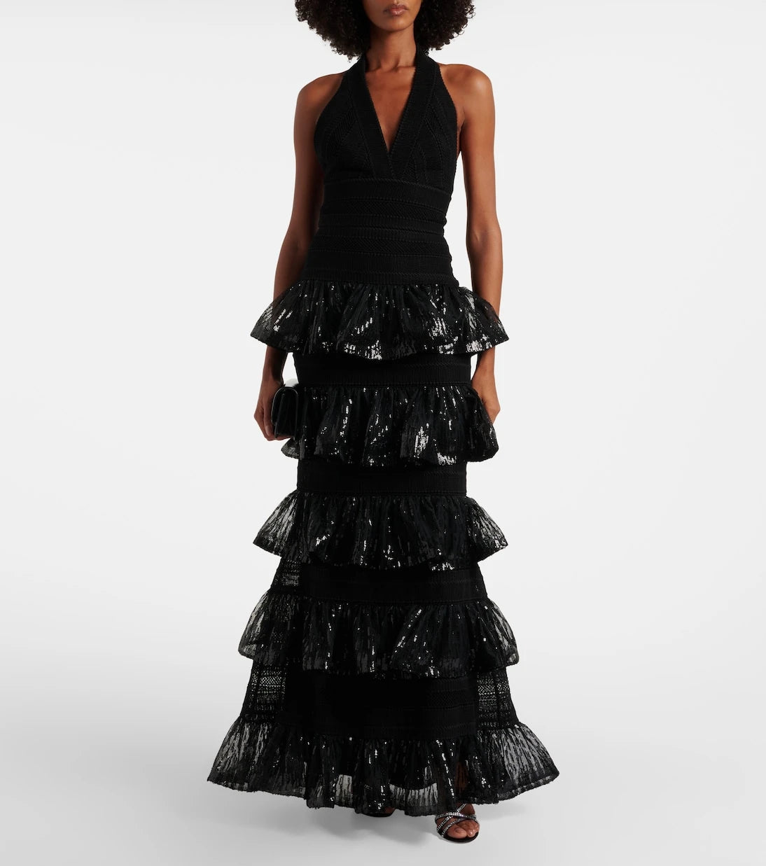 Elie Saab - Sequined macramé gown