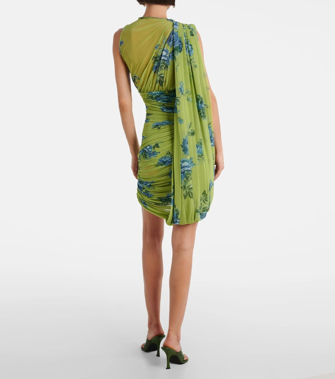 Magda Butrym - Draped floral semi-sheer minidress