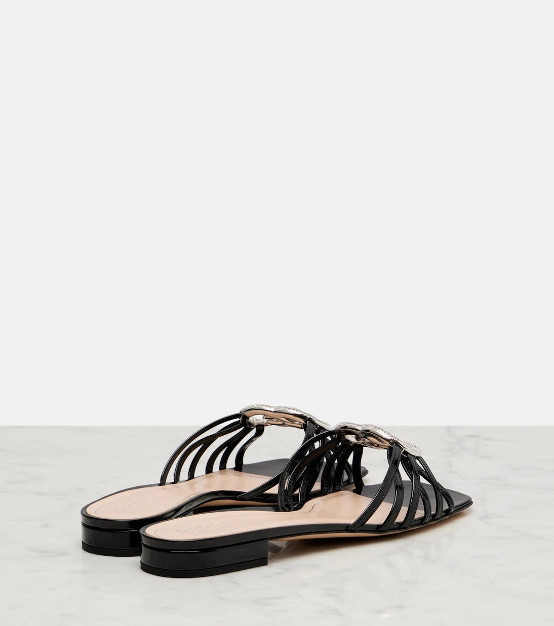 Gucci - Interlocking G patent leather sandals