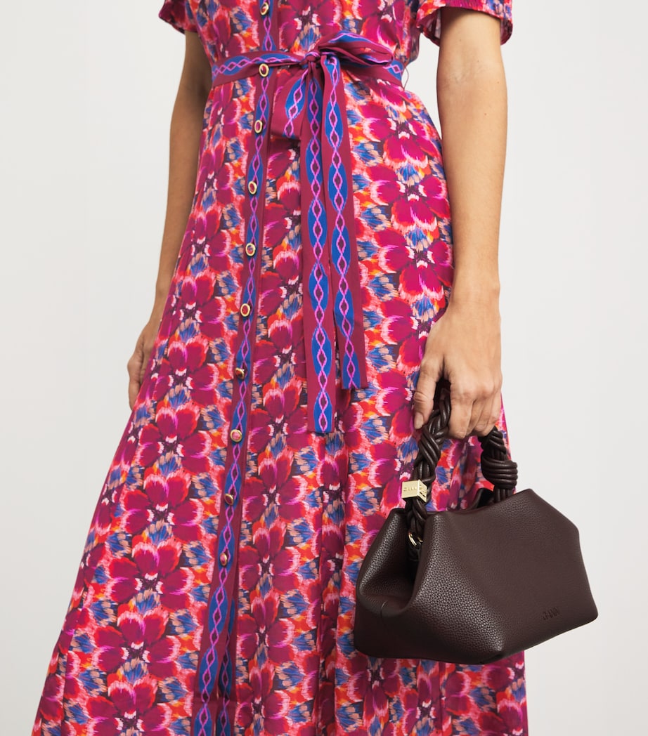 Saloni Multi Silk Floral Vanessa D Midi Dress