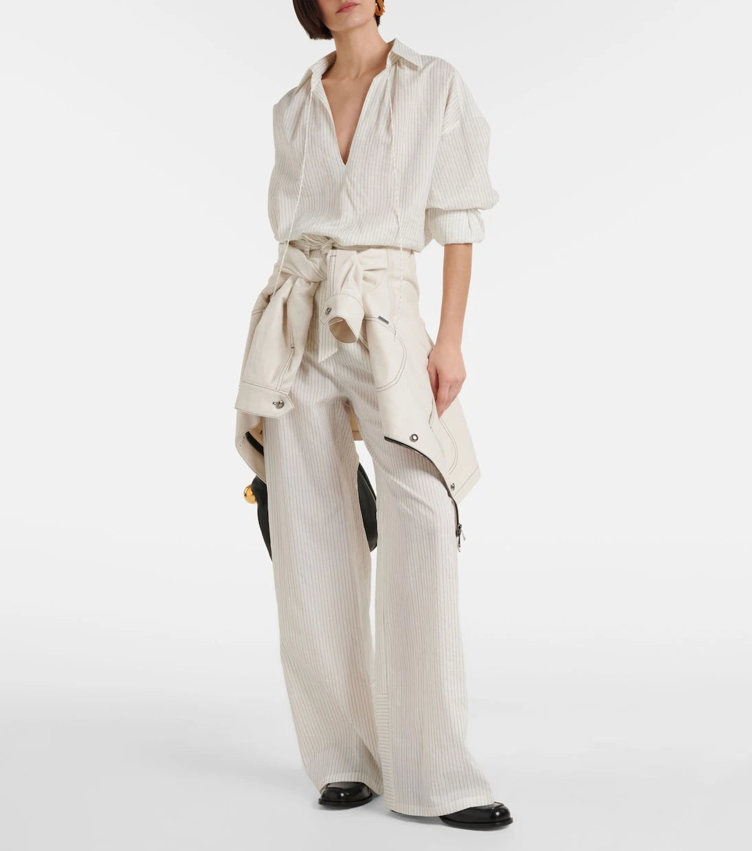 Max Mara - Saletta pinstripe cotton and silk shirt