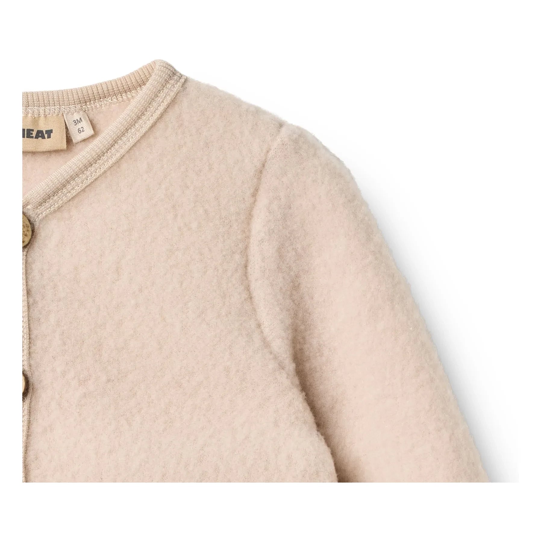 Wheat - Cardigan Kari Merino wool | Powder pink
