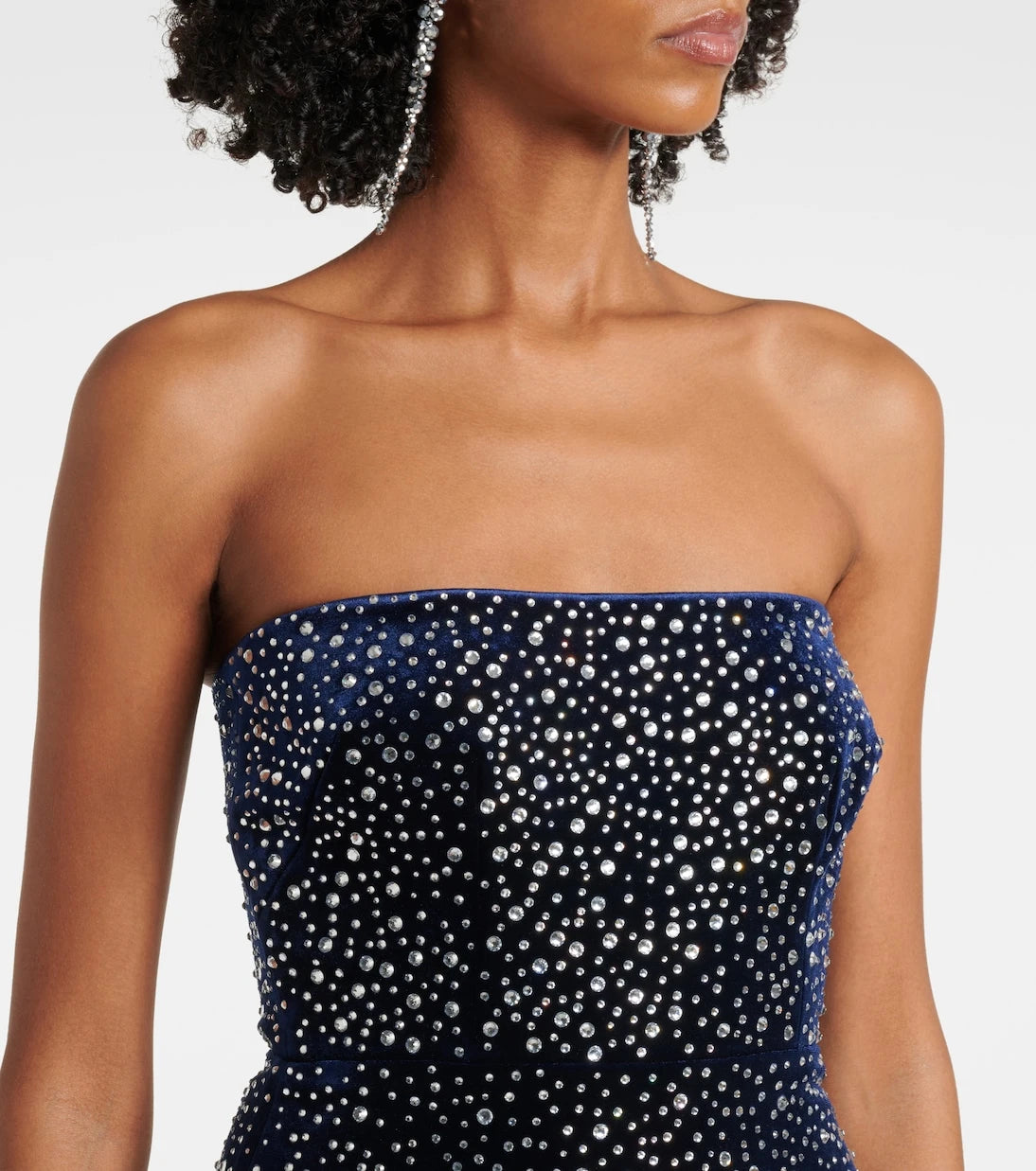 Alex Perry - Embellished velvet midi dress