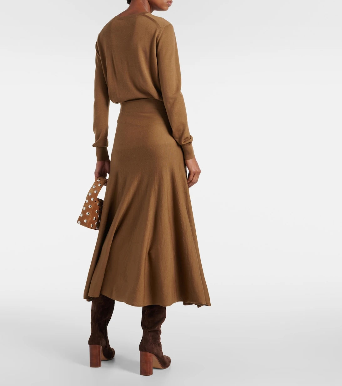 Khaite - Mayu knitted wool midi skirt