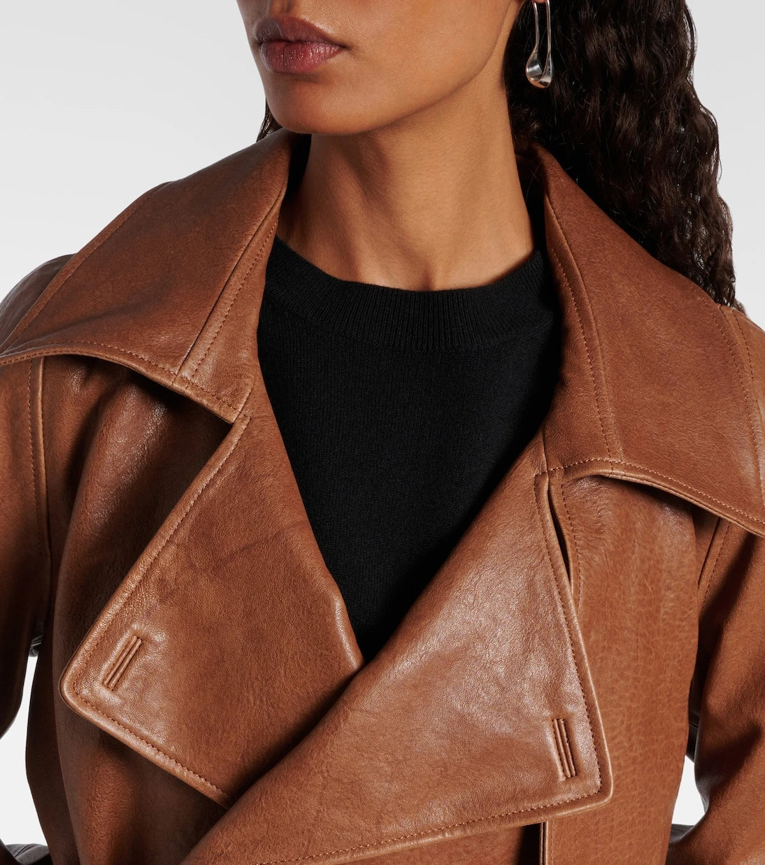 Nour Hammour - Hatti cropped leather biker jacket
