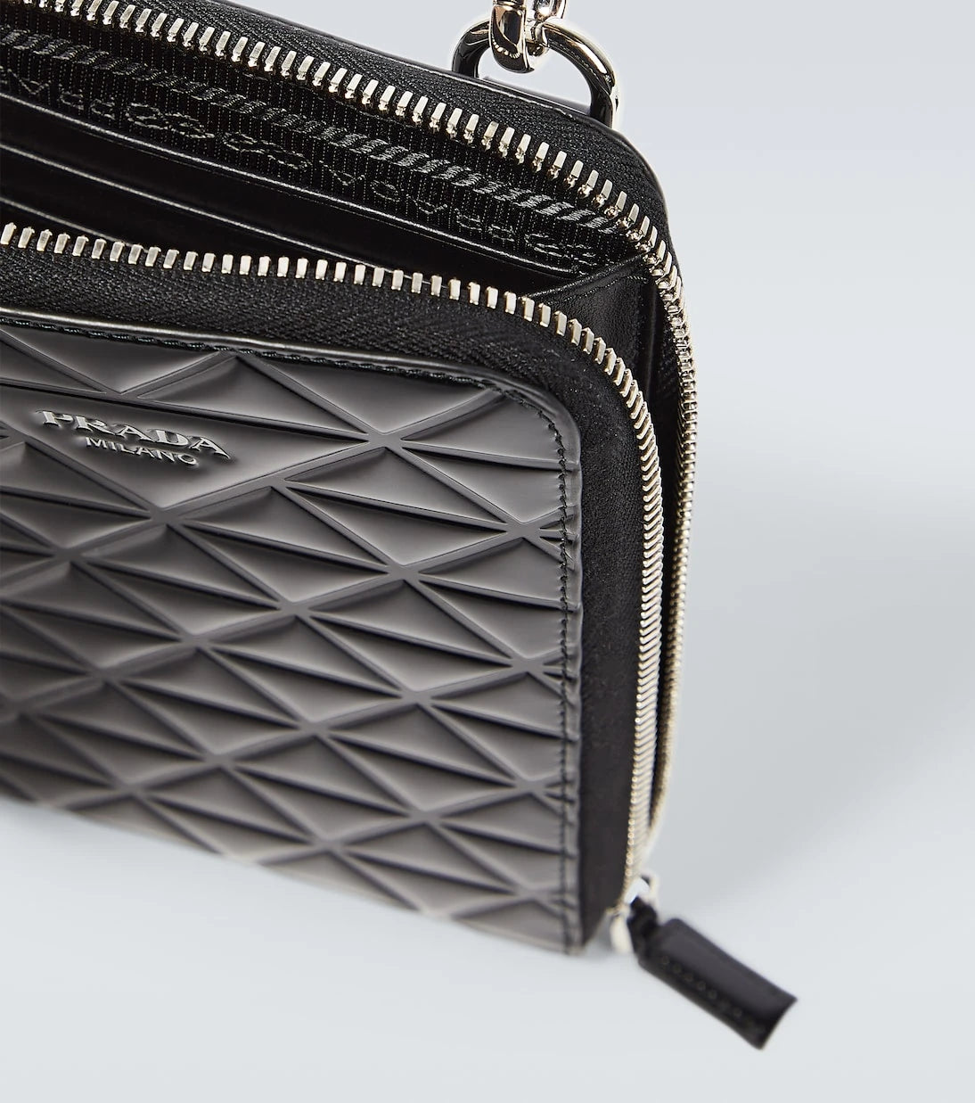 Prada - Embellished leather phone case