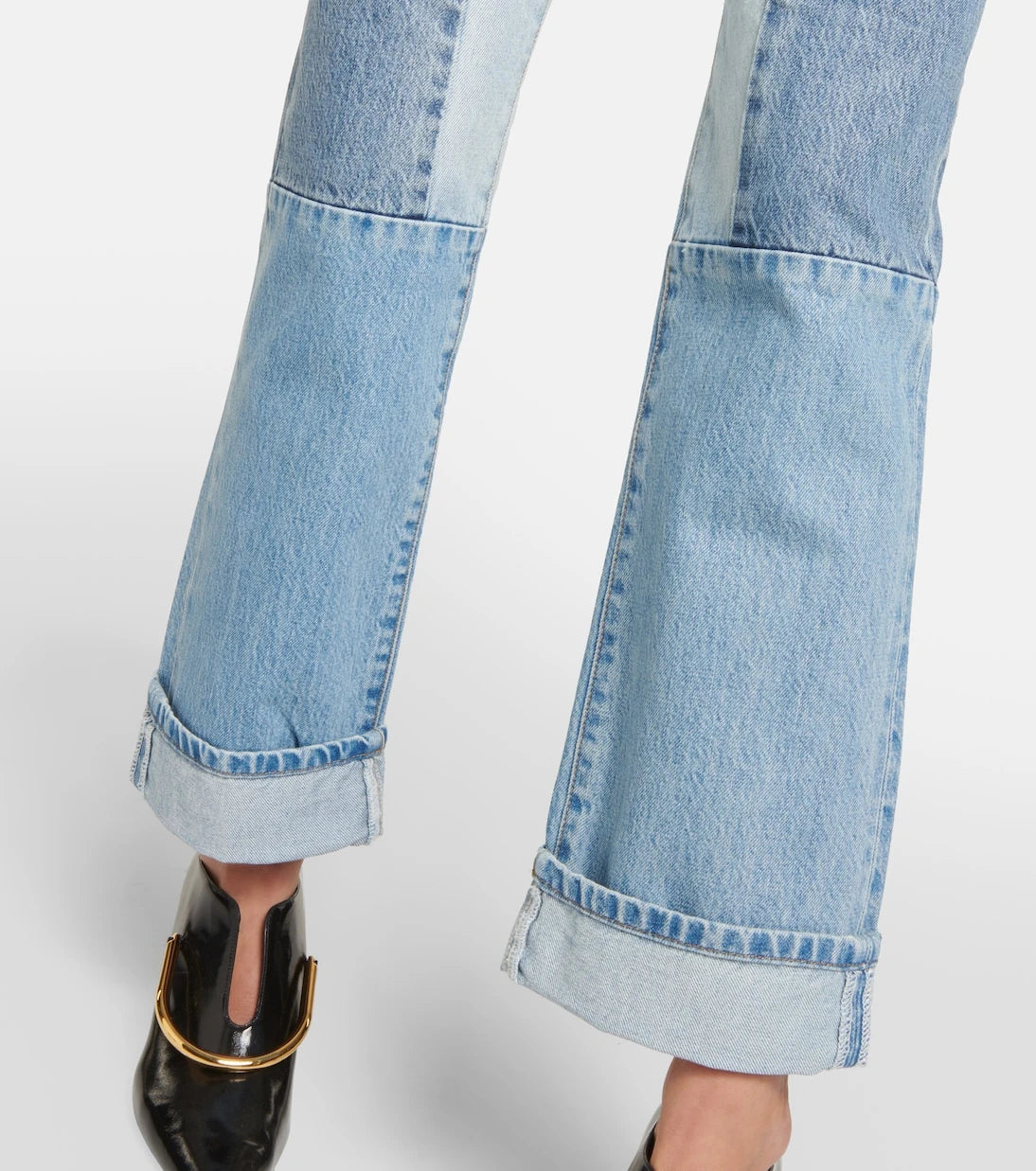 Victoria Beckham - Paneled high-rise straight jeans
