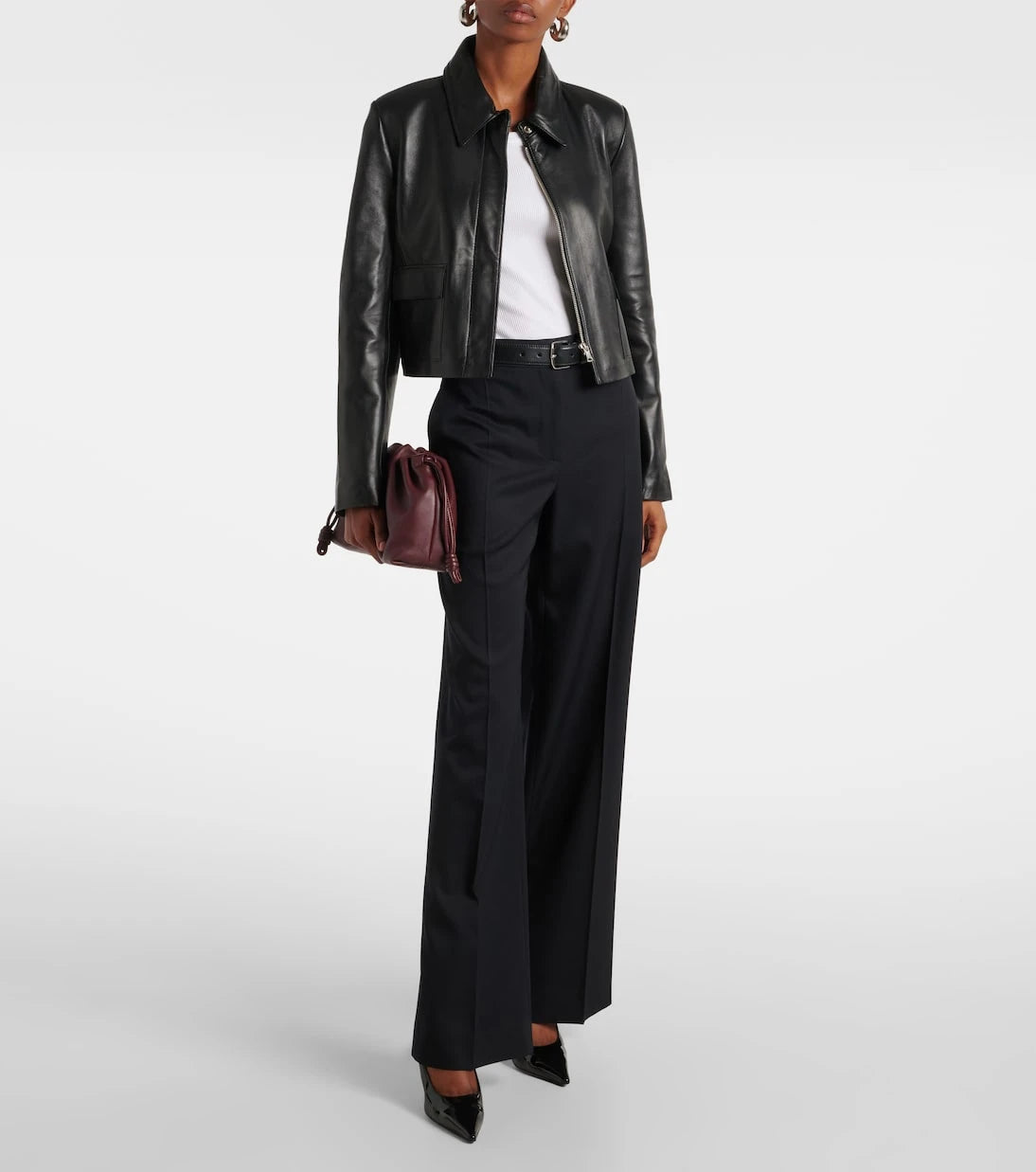Nour Hammour - Bleeker cropped leather jacket