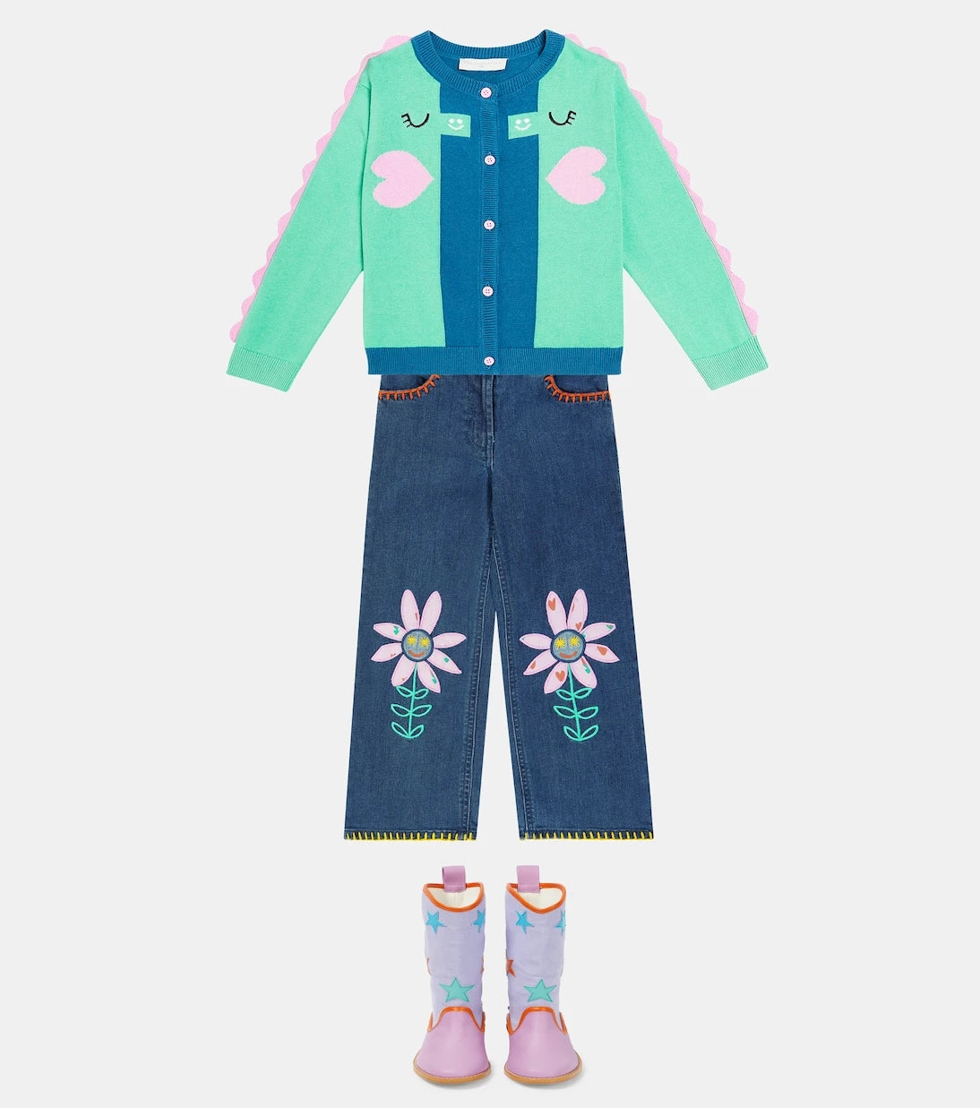 Stella McCartney Kids - Colorblocked cotton cardigan