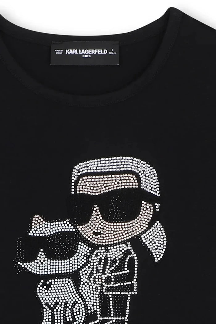 Karl Lagerfeld çocuklar için pamuklu uzun kollu bluz
