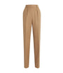 Beige Camelhair Wide-Leg Trousers