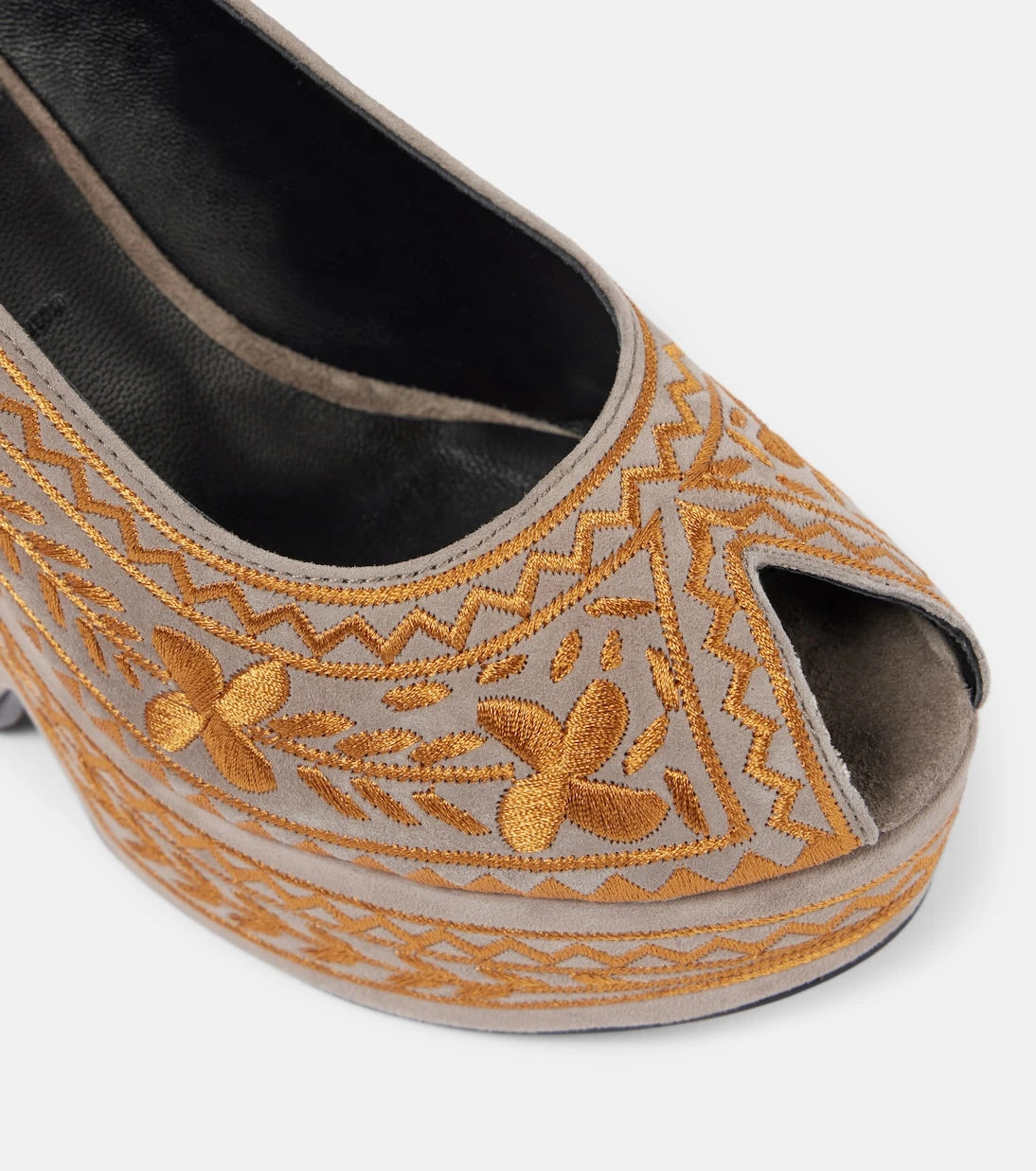 Clergerie - Dylya 110 embroidered suede wedge sandals