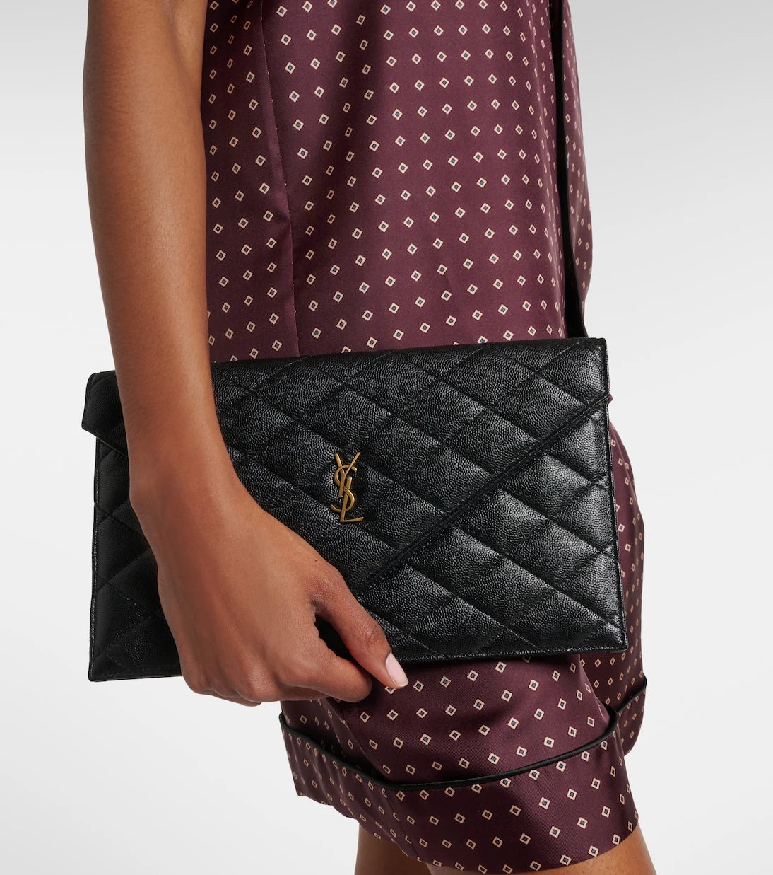 Saint Laurent - Paris leather clutch