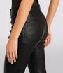 PAIGE Black Leather High-Rise Cindy Trousers