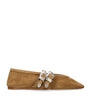 Le Monde Beryl Brown Suede Buckle Claudia Ballet Flats