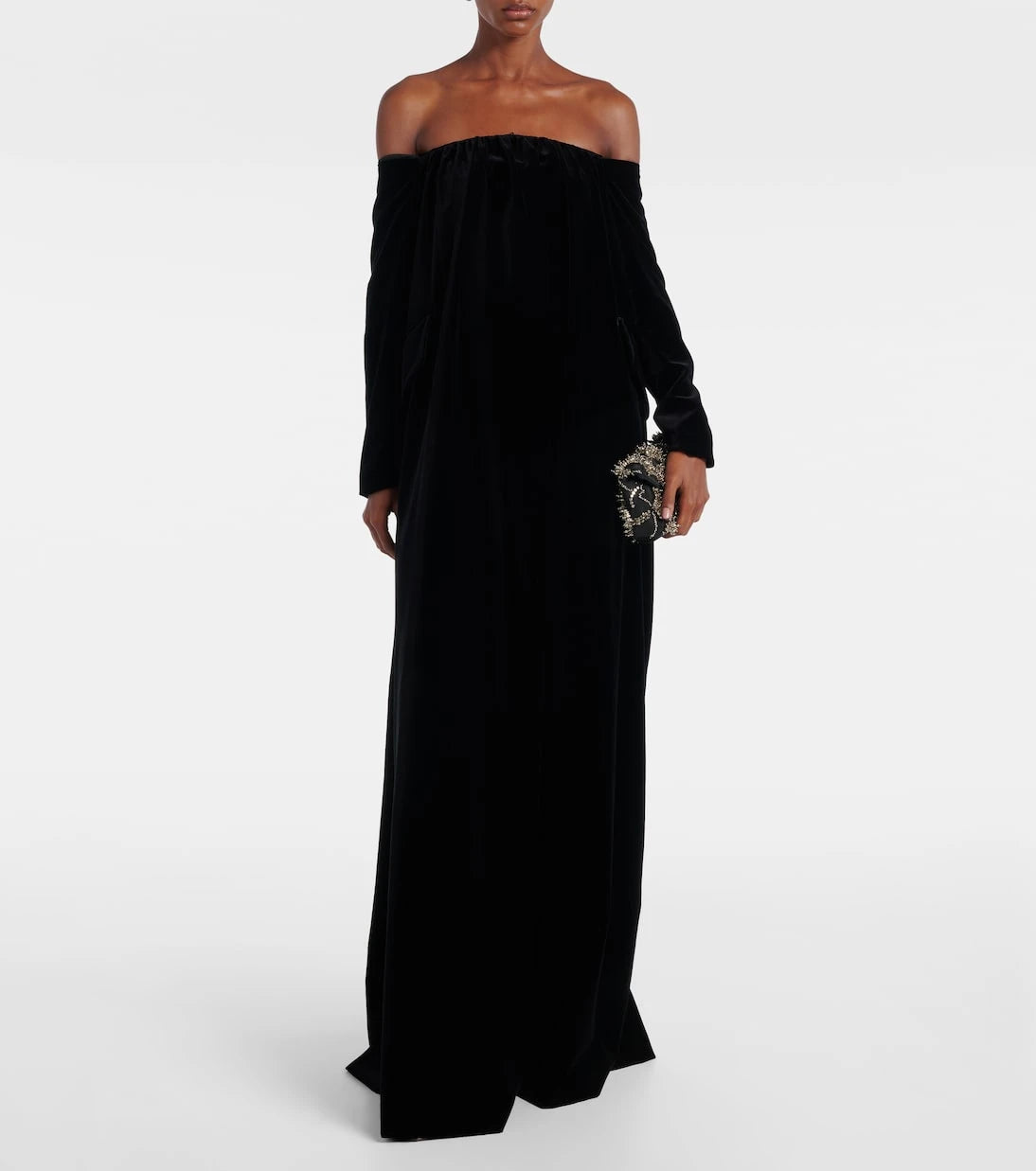 Max Mara - Open-back cotton velvet gown