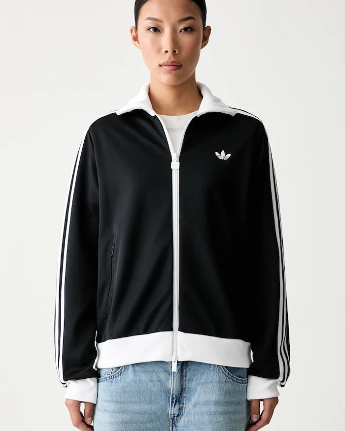 adidas Originals pamuklu fermuarlı kadın sweatshirt Beckenbauer